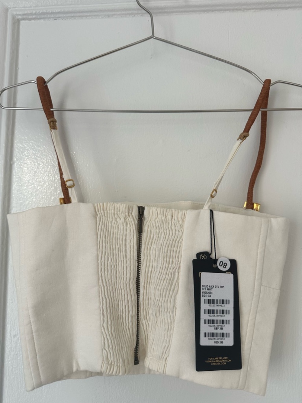 NWT Cream Cropped Top with gold accents - Picture 3 of 7